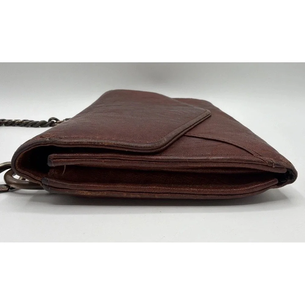 Vintage Will Leather Goods Envelope Clutch w/removable Chain Shoulder Strap.